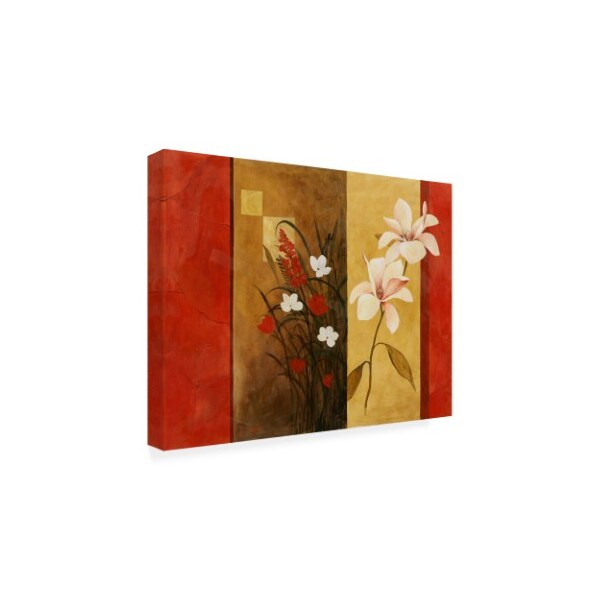 Pablo Esteban 'Flowers Bouquet On Panels 2' Canvas Art,35x47
